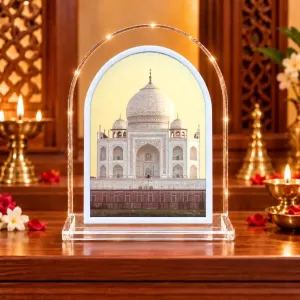 Taj Mahal L Shape Acrylic Showpiece 3 X 3.5 Inch For Home, Office And Car (F177127) Taj Mahal L Shape Acrylic Showpiece 3 X 3.5 Inch For Home, Office And Car (F177127)