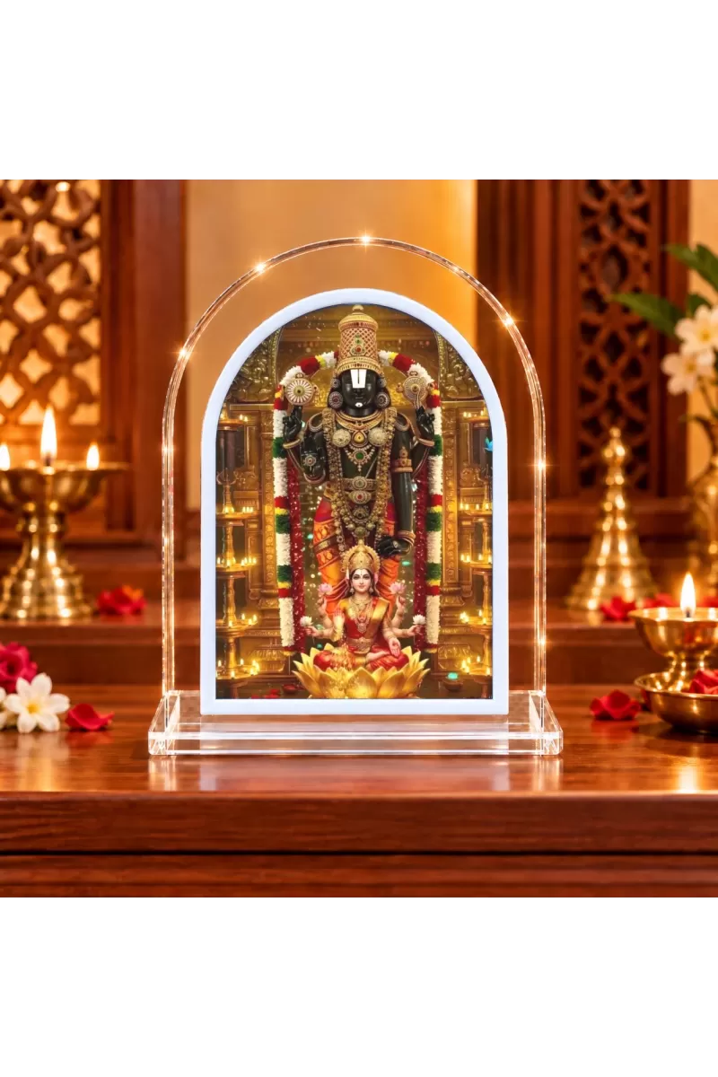 Lord Venkataswar L Shape Acrylic Showpiece 3 X 3.5 Inch For Home, Office And Car (F177129)