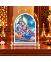 Radha Krishna L Shape Acrylic Showpiece 3 X 3.5 Inch For Home, Office And Car (F177134)