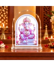 Lord Ganesha L Shape Acrylic Showpiece 3 X 3.5 Inch For Home, Office And Car (F177136)