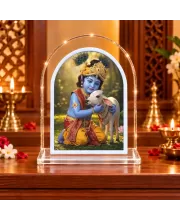 Lord Krishna L Shape Acrylic Showpiece 3 X 3.5 Inch For Home, Office And Car (F177137)
