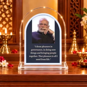 Narendra Modi L Shape Acrylic Showpiece 3 X 3.5 Inch For Home, Office And Car (F177141) Narendra Modi L Shape Acrylic Showpiece 3 X 3.5 Inch For Home, Office And Car (F177141)