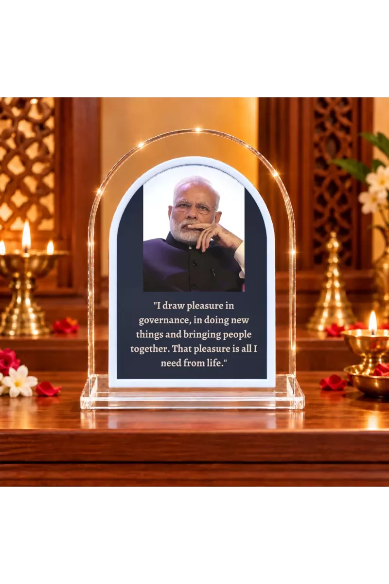 Narendra Modi L Shape Acrylic Showpiece 3 X 3.5 Inch For Home, Office And Car (F177141)