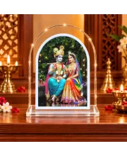Radha Krishna L Shape Acrylic Showpiece 3 X 3.5 Inch For Home, Office And Car (F177142)