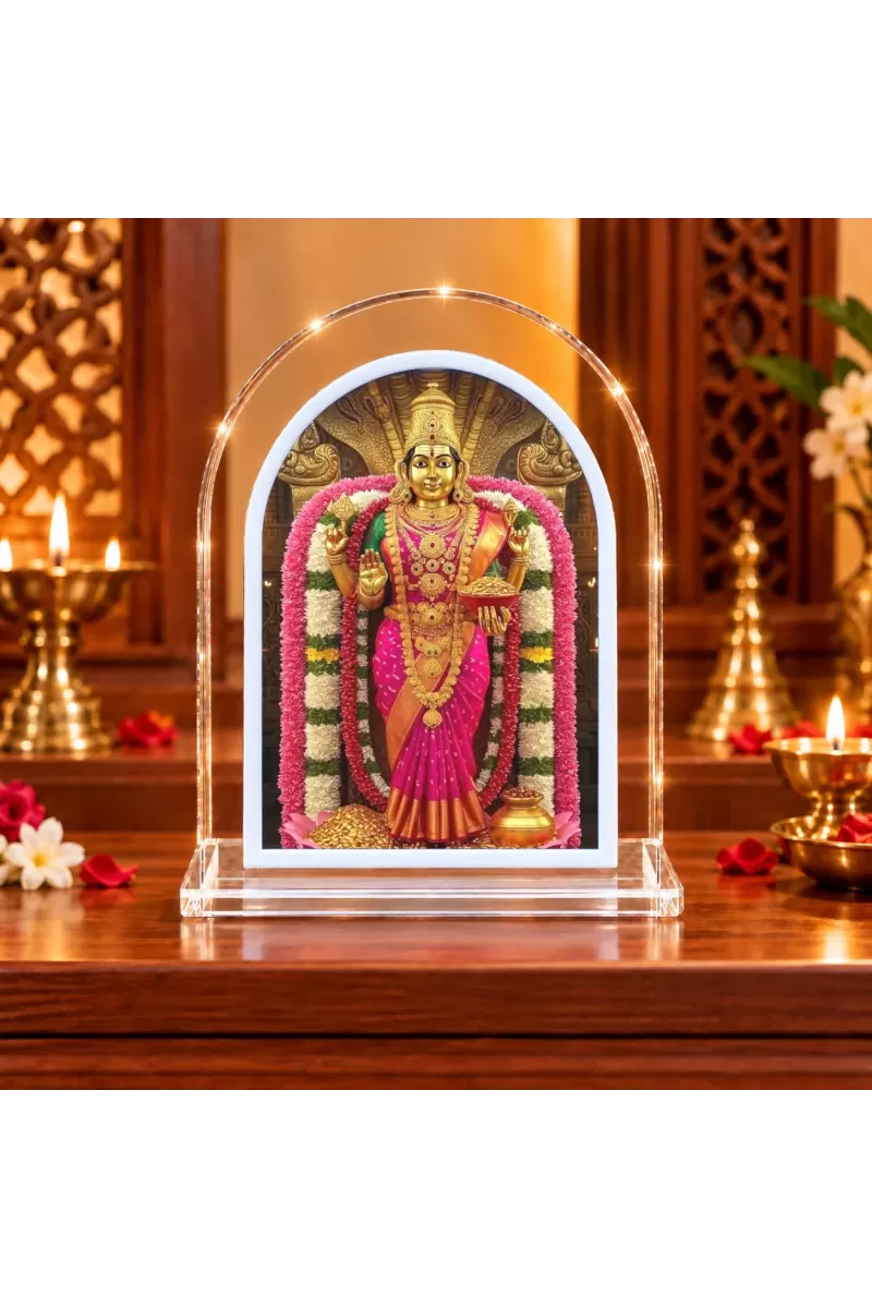 Maha Lakshmi L Shape Acrylic Showpiece 3 X 3.5 Inch For Home, Office And Car (F177143)