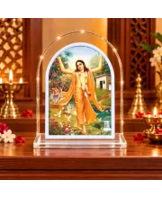 Lord Chaitannya L Shape Acrylic Showpiece 3 X 3.5 Inch For Home, Office And Car (F177145)