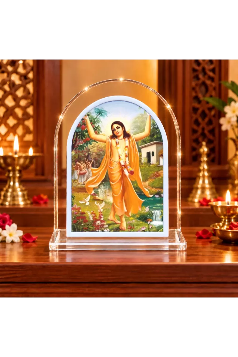 Lord Chaitannya L Shape Acrylic Showpiece 3 X 3.5 Inch For Home, Office And Car (F177145)