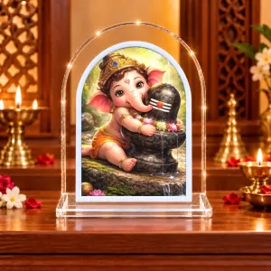 Lord Ganesha L Shape Acrylic Showpiece 3 X 3.5 Inch For Home, Office And Car (F177146) Lord Ganesha L Shape Acrylic Showpiece 3 X 3.5 Inch For Home, Office And Car (F177146)