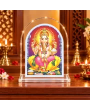 Lord Ganesha L Shape Acrylic Showpiece 3 X 3.5 Inch For Home, Office And Car (F177150)