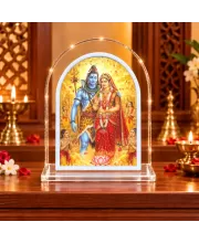 Shiva Parvati L Shape Acrylic Showpiece 3 X 3.5 Inch For Home, Office And Car (F177151)