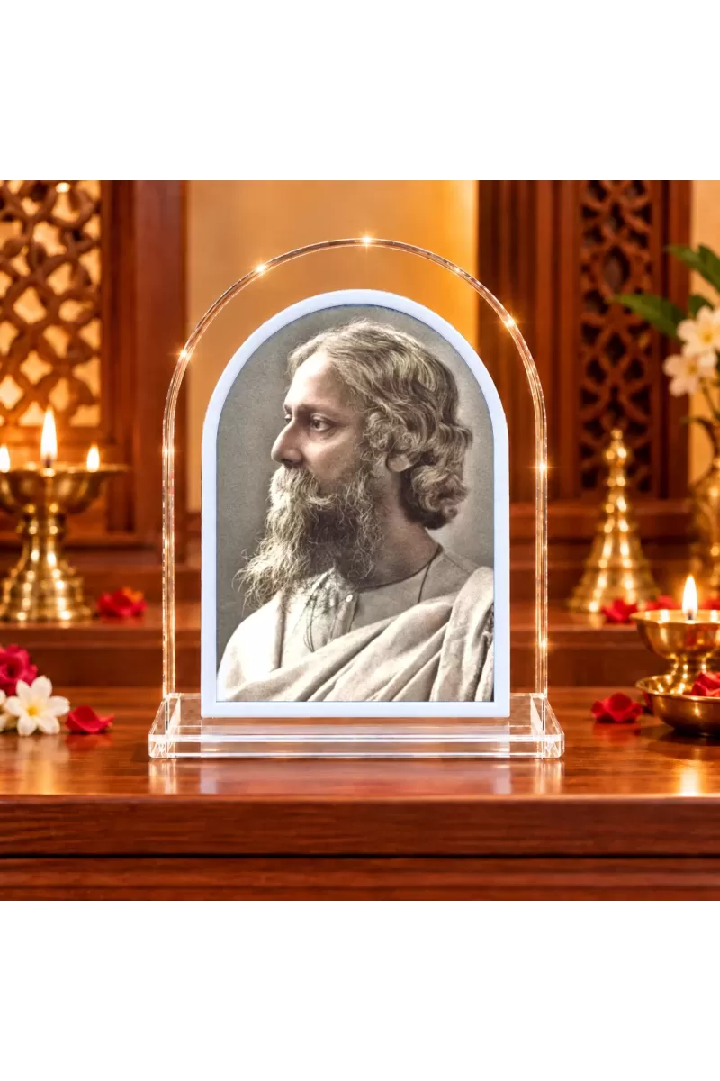 Rabindranath Tagore L Shape Acrylic Showpiece 3 X 3.5 Inch For Home, Office And Car (F177152)