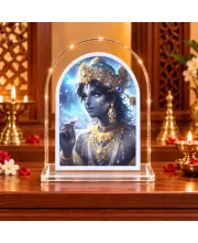 Lord Krishna L Shape Acrylic Showpiece 3 X 3.5 Inch For Home, Office And Car (F177154)