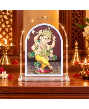 Lord Ganesha L Shape Acrylic Showpiece 3 X 3.5 Inch For Home, Office And Car (F177155)