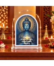 Buddha L Shape Acrylic Showpiece 3 X 3.5 Inch For Home, Office And Car (F177156)