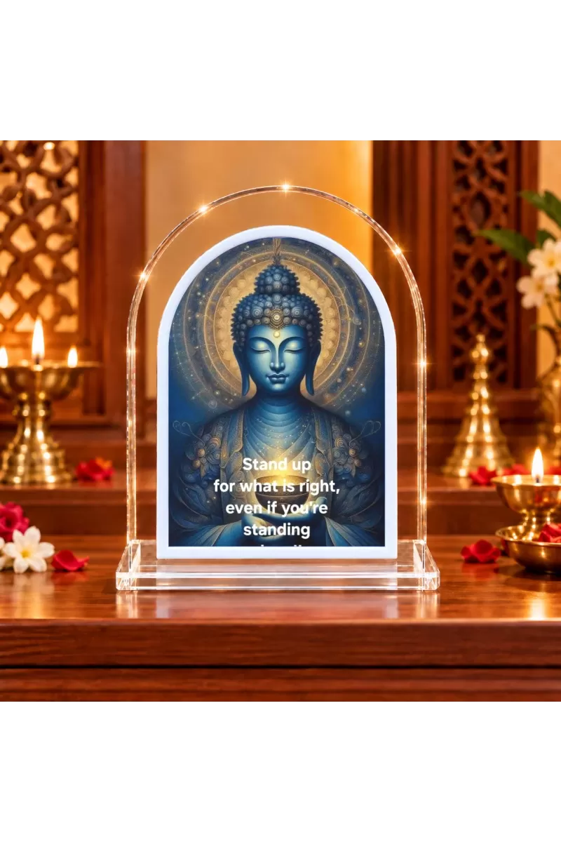 Buddha L Shape Acrylic Showpiece 3 X 3.5 Inch For Home, Office And Car (F177156)