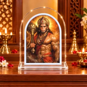 Hanuman L Shape Acrylic Showpiece 3 X 3.5 Inch For Home, Office And Car (F177157)