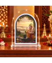 Lord Ganesha L Shape Acrylic Showpiece 3 X 3.5 Inch For Home, Office And Car (F177158)