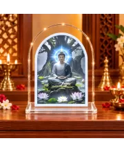 Buddha L Shape Acrylic Showpiece 3 X 3.5 Inch For Home, Office And Car (F177161)