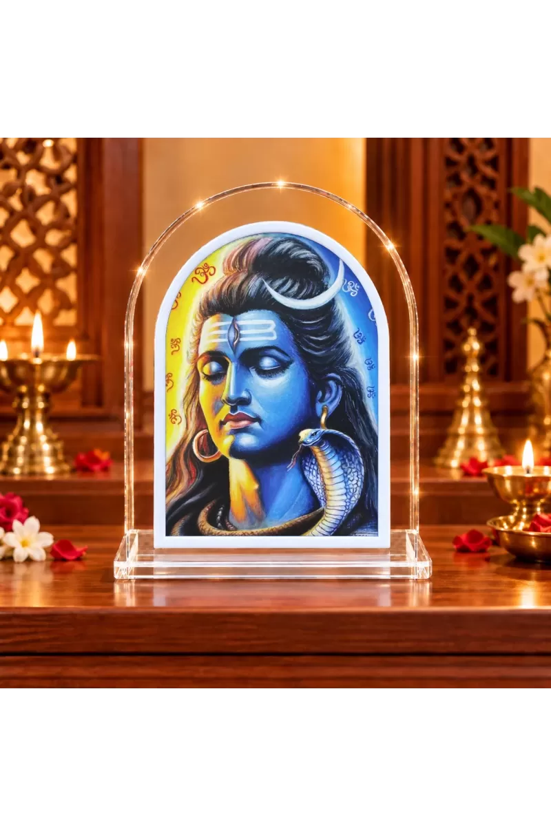 Lord Shiva L Shape Acrylic Showpiece 3 X 3.5 Inch For Home, Office And Car (F177162)