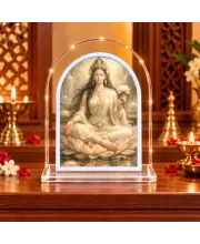Mahalakshmi L Shape Acrylic Showpiece 3 X 3.5 Inch For Home, Office And Car (F177163)