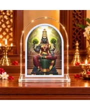 Om Sakthi Ammandevi Amman L Shape Acrylic Showpiece 3 X 3.5 Inch For Home, Office And Car (F177164)