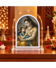 Maa Durga L Shape Acrylic Showpiece 3 X 3.5 Inch For Home, Office And Car (F177167)
