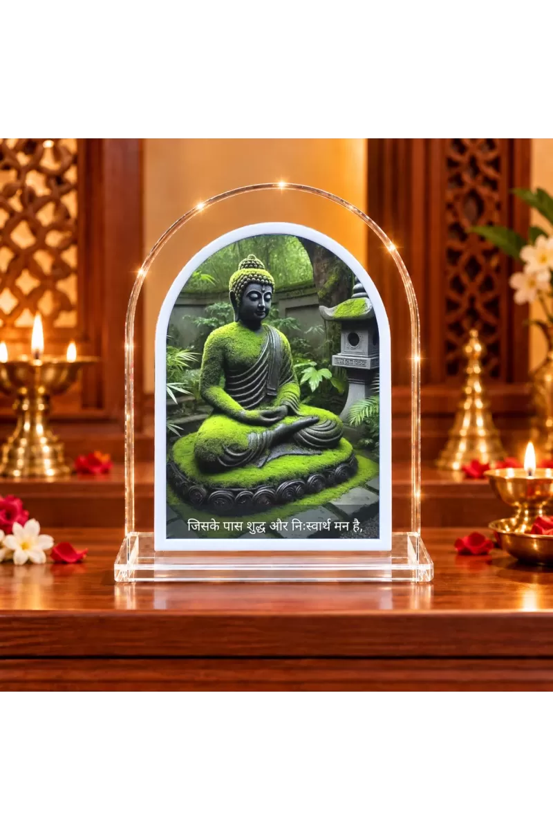 Buddha L Shape Acrylic Showpiece 3 X 3.5 Inch For Home, Office And Car (F177168)