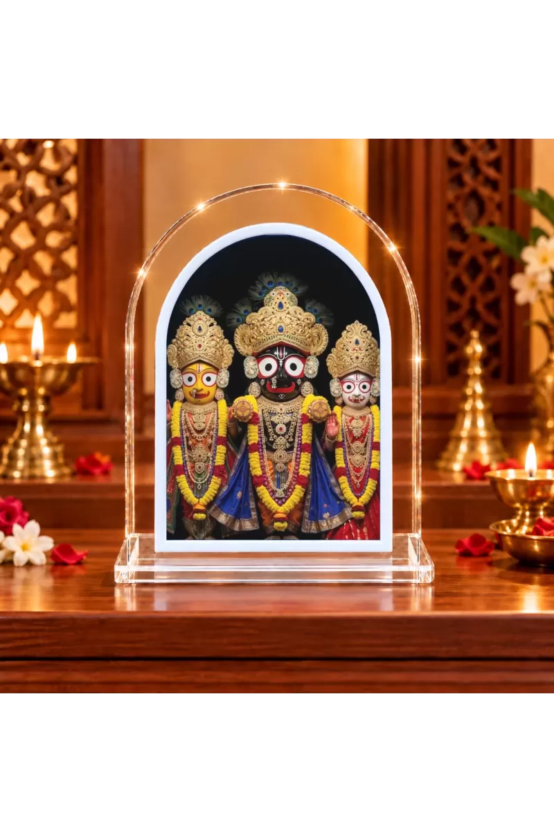 Lord Jagannath L Shape Acrylic Showpiece 3 X 3.5 Inch For Home, Office And Car (F177170)