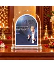 Bill Gates L Shape Acrylic Showpiece 3 X 3.5 Inch For Home, Office And Car (F177174)