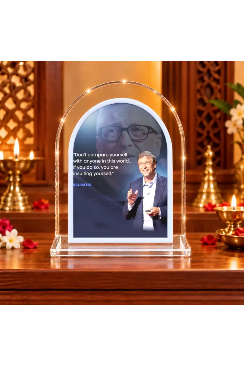 Bill Gates L Shape Acrylic Showpiece 3 X 3.5 Inch For Home, Office And Car (F177174)