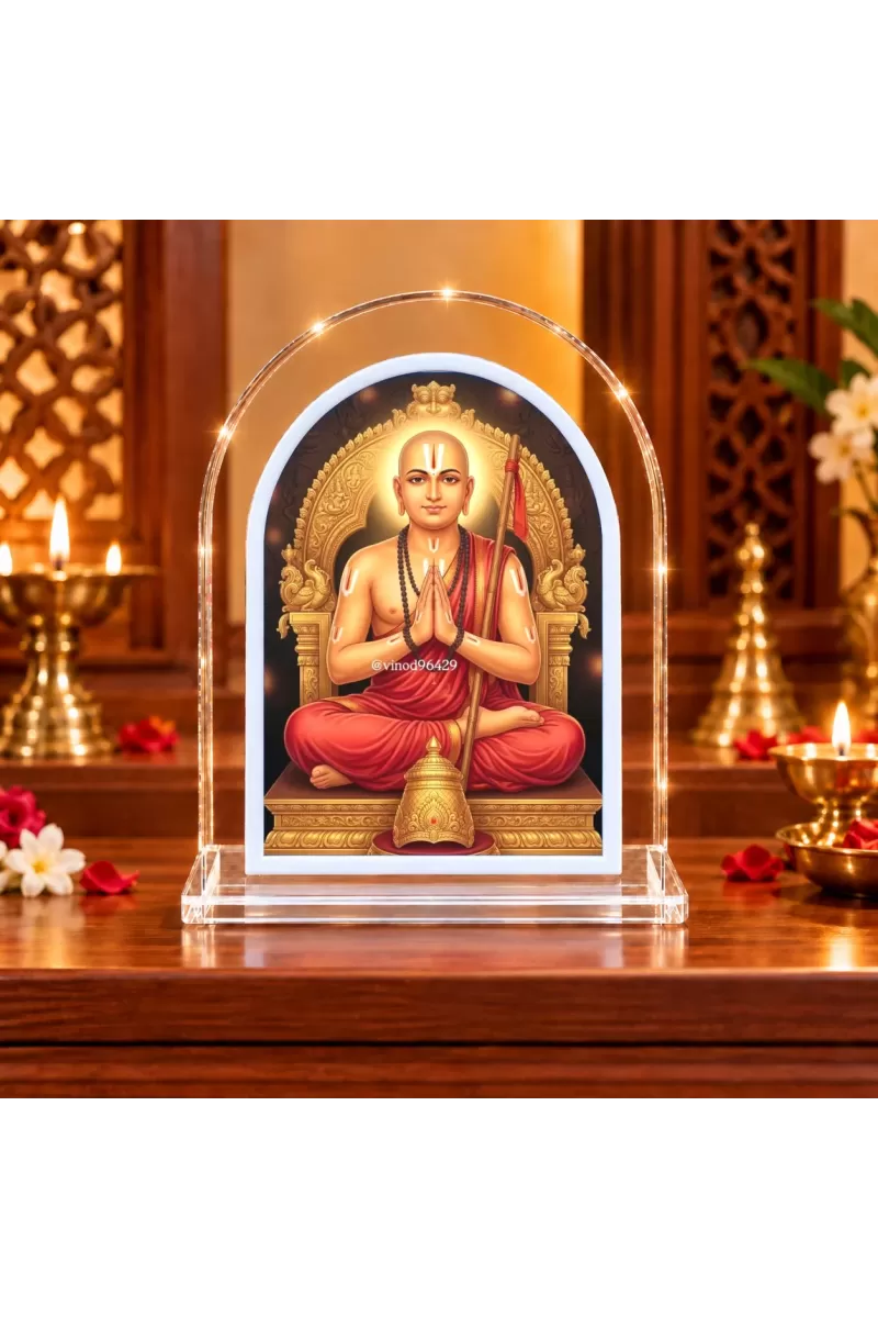 Adi Guru Shankaracharya L Shape Acrylic Showpiece 3 X 3.5 Inch For Home, Office And Car (F177176)