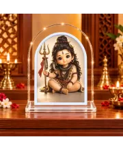 Lord Shiva L Shape Acrylic Showpiece 3 X 3.5 Inch For Home, Office And Car (F177179)