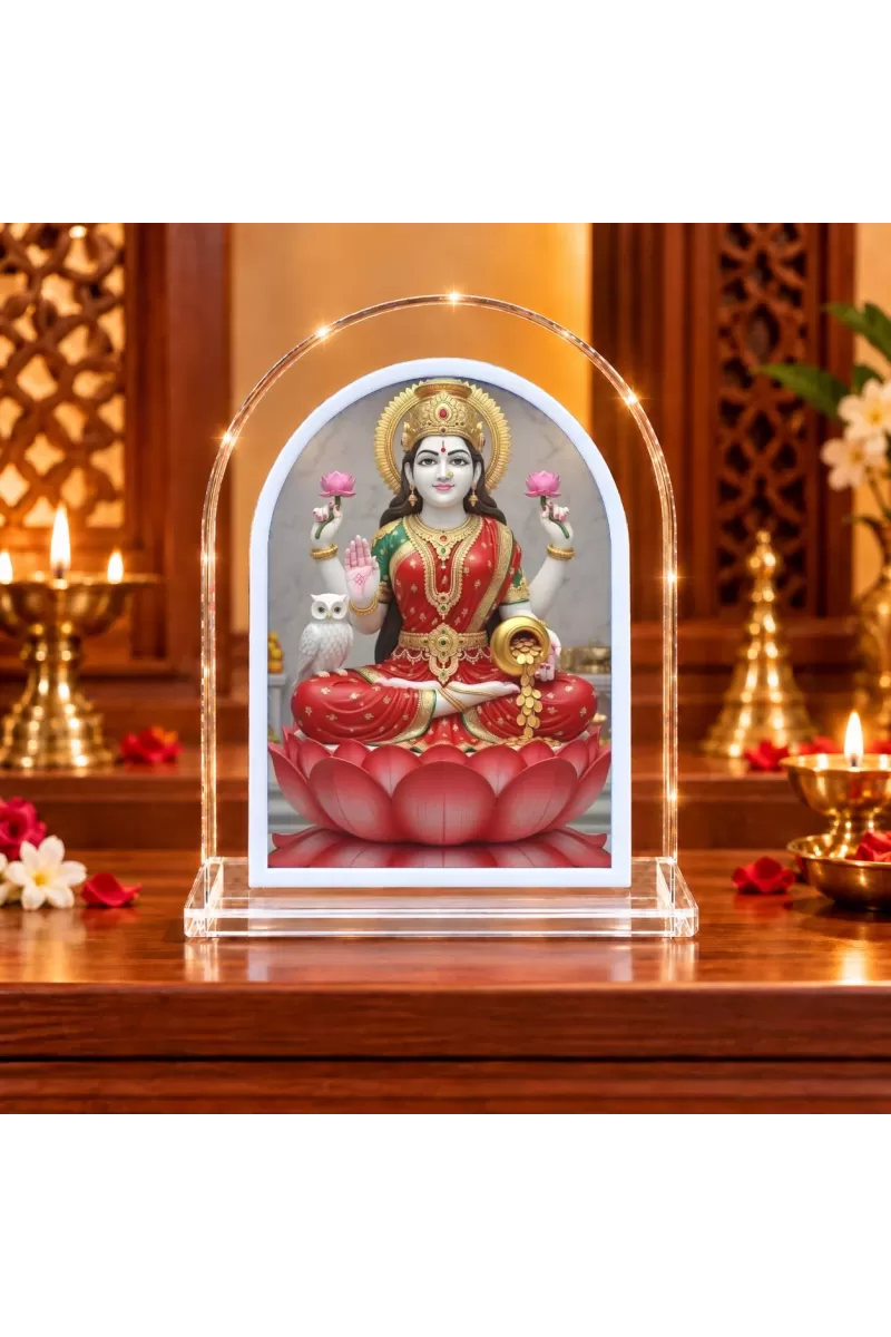 Goddess Lakshmi L Shape Acrylic Showpiece 3 X 3.5 Inch For Home, Office And Car (F177181)
