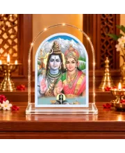 Shiva Parvati L Shape Acrylic Showpiece 3 X 3.5 Inch For Home, Office And Car (F177184)