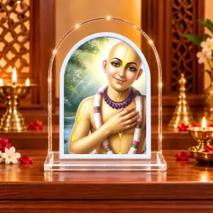 Shree Chaitannya L Shape Acrylic Showpiece 3 X 3.5 Inch For Home, Office And Car (F177185)