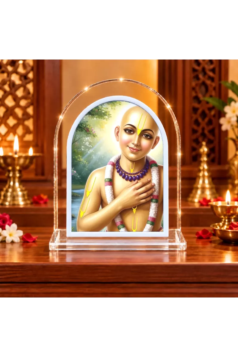 Shree Chaitannya L Shape Acrylic Showpiece 3 X 3.5 Inch For Home, Office And Car (F177185)