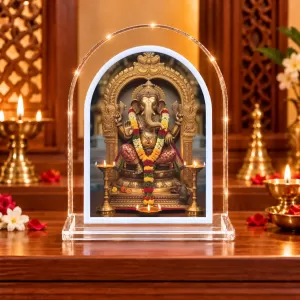 Lord Ganesha L Shape Acrylic Showpiece 3 X 3.5 Inch For Home, Office And Car (F177187)