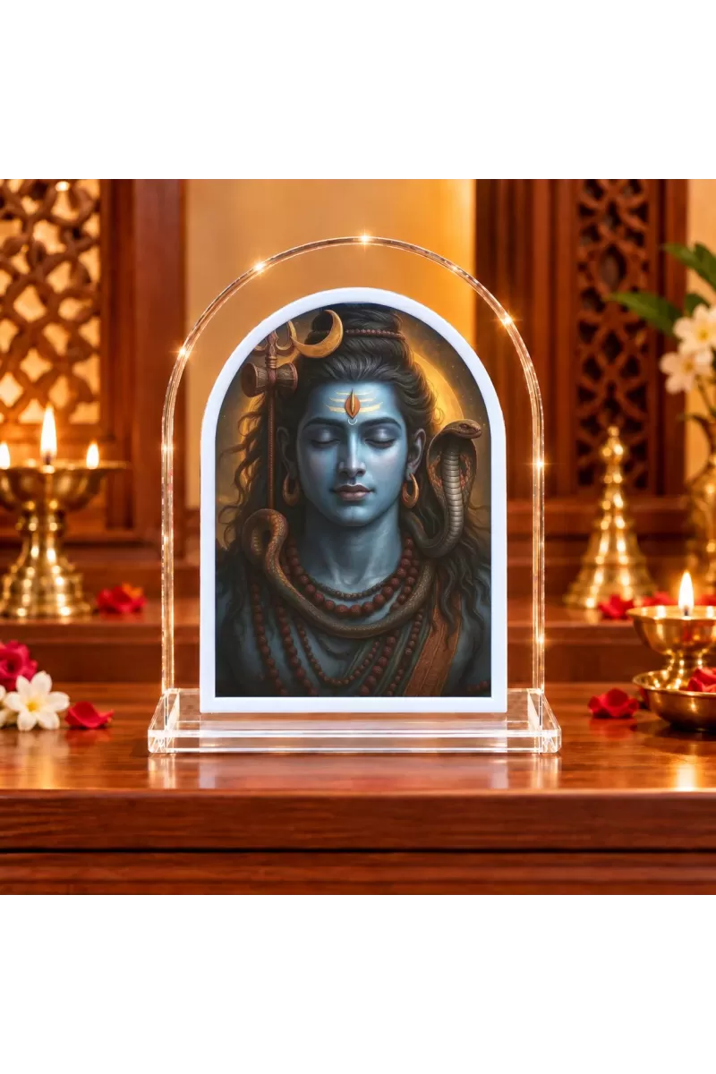 Lord Shiva L Shape Acrylic Showpiece 3 X 3.5 Inch For Home, Office And Car (F177191)
