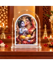 Yashoda Krishna L Shape Acrylic Showpiece 3 X 3.5 Inch For Home, Office And Car (F177193)