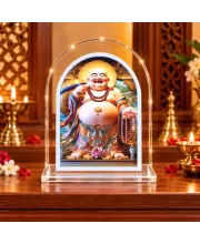 Laughing Buddha L Shape Acrylic Showpiece 3 X 3.5 Inch For Home, Office And Car (F177194)