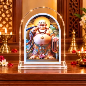 Laughing Buddha L Shape Acrylic Showpiece 3 X 3.5 Inch For Home, Office And Car (F177194) Laughing Buddha L Shape Acrylic Showpiece 3 X 3.5 Inch For Home, Office And Car (F177194)