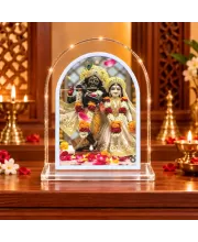 Radha Krishna L Shape Acrylic Showpiece 3 X 3.5 Inch For Home, Office And Car (F177195)