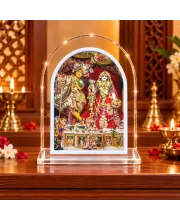 Radha Krishna L Shape Acrylic Showpiece 3 X 3.5 Inch For Home, Office And Car (F177197)