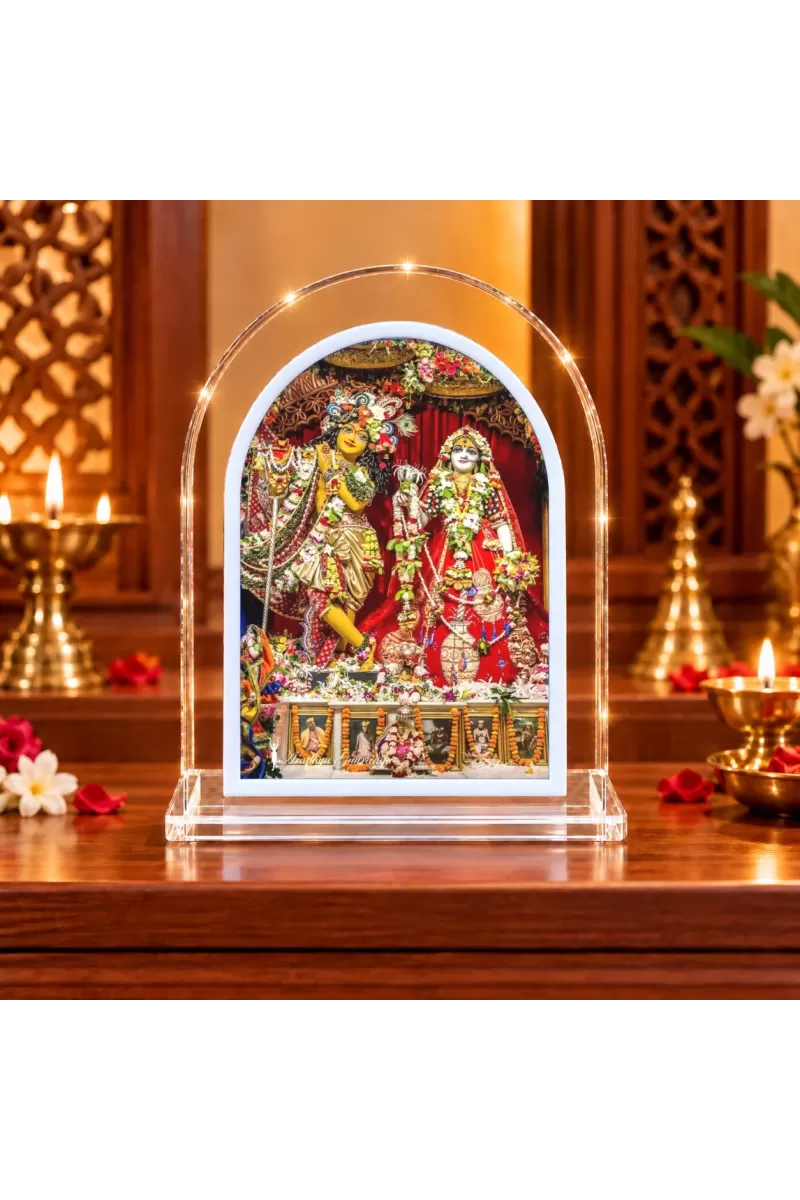Radha Krishna L Shape Acrylic Showpiece 3 X 3.5 Inch For Home, Office And Car (F177197)