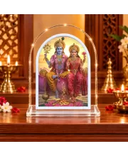 Lakshmi Narayan L Shape Acrylic Showpiece 3 X 3.5 Inch For Home, Office And Car (F177198)