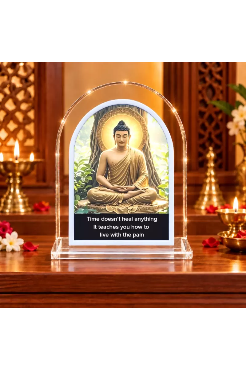 Buddha L Shape Acrylic Showpiece 3 X 3.5 Inch For Home, Office And Car (F177199)