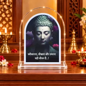 Buddha L Shape Acrylic Showpiece 3 X 3.5 Inch For Home, Office And Car (F177201)