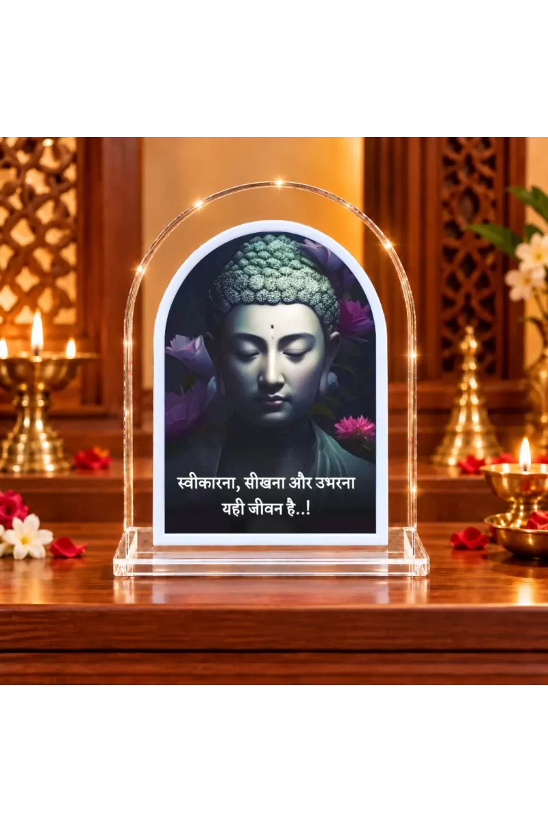 Buddha L Shape Acrylic Showpiece 3 X 3.5 Inch For Home, Office And Car (F177201)