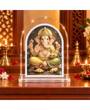 Lord Ganesha L Shape Acrylic Showpiece 3 X 3.5 Inch For Home, Office And Car (F177202)