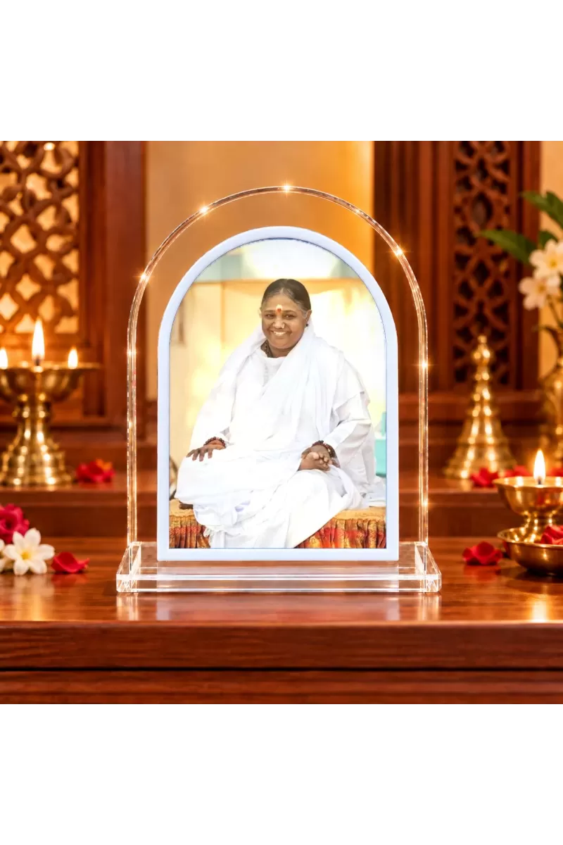 Maa Ananadamoyi L Shape Acrylic Showpiece 3 X 3.5 Inch For Home, Office And Car (F177205)